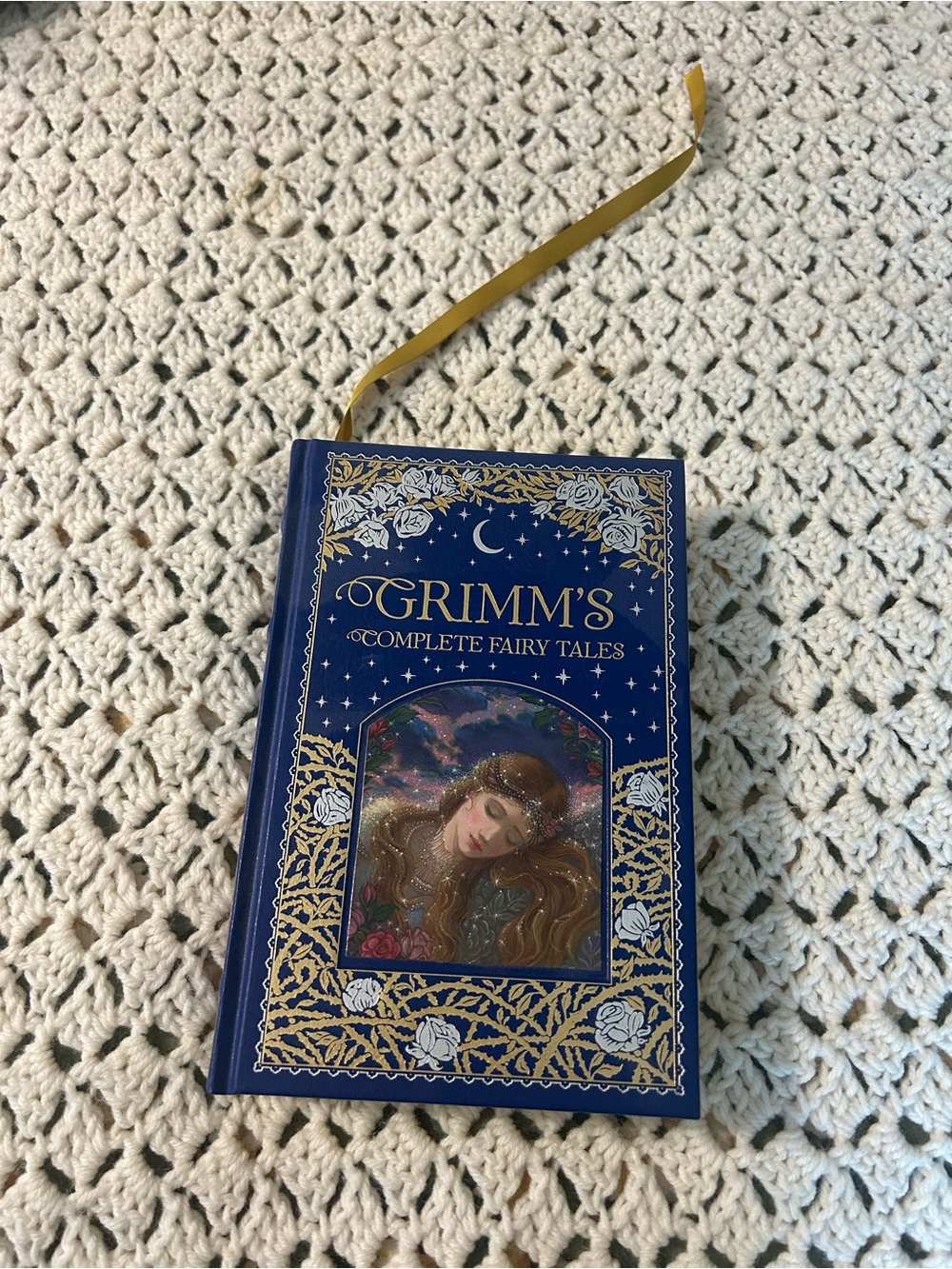 Barnes & Noble Navy Blue and Gold Grimm's Complete Fairy Tales Art Print
